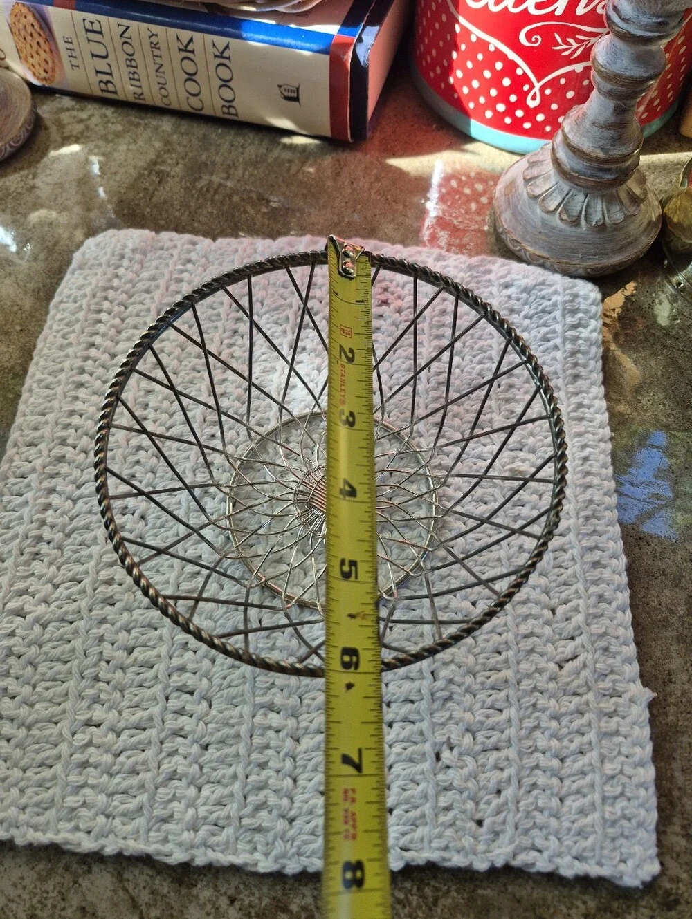 🌿5/$25 Vintage Small Metal Silver-Plated Woven Basket